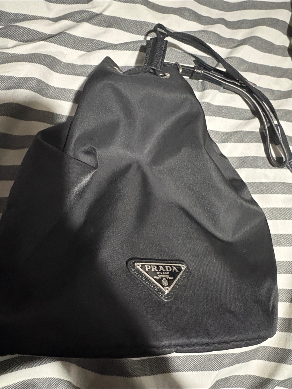 Prada Black Nylon Drawstring Belt Bag - Picture 1 of 9